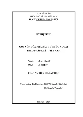 Góp vốn của nhà đầu tư nước ngoài theo pháp luật việt nam
