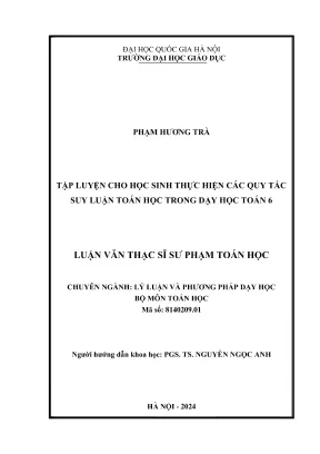 Tập luyện cho học sinh thực hiện các quy tắc suy luận toán học trong dạy học toán 6 luận văn thạc sĩ sư phạm toán học