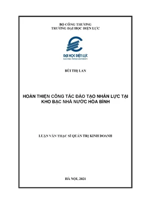 Hoàn thiện công tác đào tạo nhân lực tại kho bạc nhà nước hoà bình