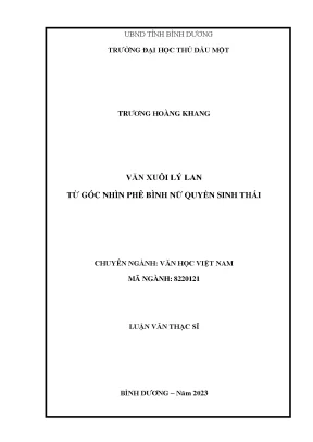 Văn xuôi lý lan từ góc nhìn phê bình nữ quyền sinh thái
