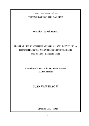 Hành vi lựa chọn dịch vụ ngân hàng điện tử của khách hàng tại ngân hàng vietcombank