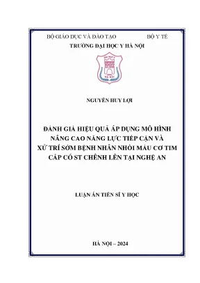 Đánh giá hiệu quả áp dụng mô hình nâng cao năng lực chẩn đoán và điều trị sớm bệnh nhân nhồi máu cơ tim cấp có st chênh lên tại nghệ an