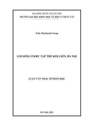 Luận văn thạc sĩ nhân học lối sống ở khu tập thể kim liên hà nội
