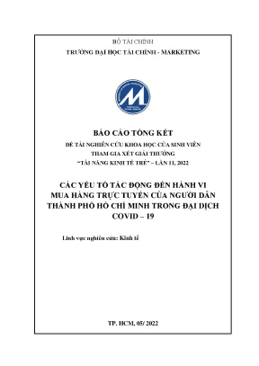Các yếu tố tác động đến hành vi mua hàng trực tuyến của người dân thành phố hồ chí minh trong đại dịch covid 19