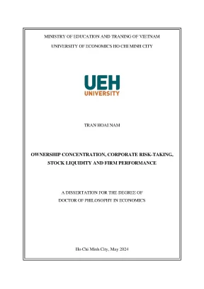 Ownership concentration corporate risk taking stock liquidity and firm performance
