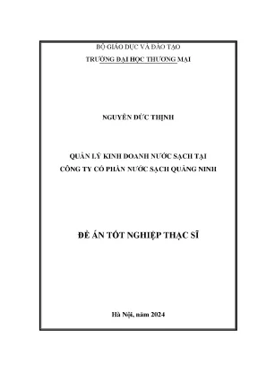 Quản lý kinh doanh nước sạch tại công ty cổ phần nước sạch quảng ninh