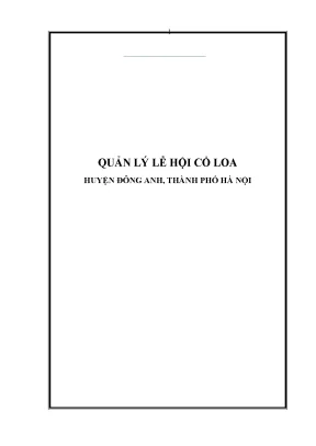 Quản lý lễ hội cổ loa huyện đông anh thành phố hà nội1
