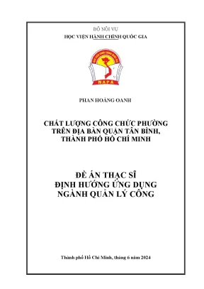 Chất lượng công chức phường trên địa bàn quận tân bình thành phố hồ chí minh