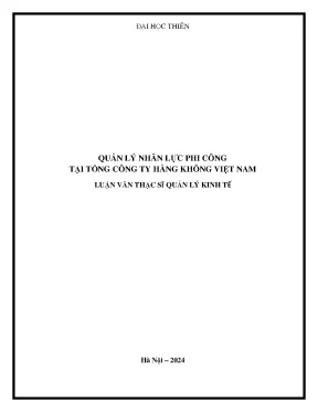 Quản lý nhân lực phi công tại tổng công ty hàng không việt nam