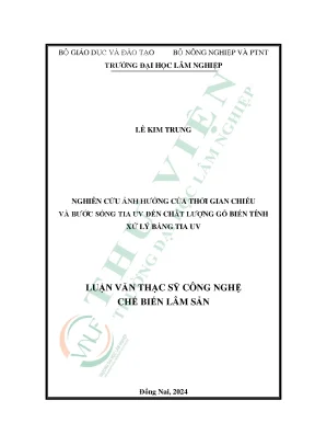 Nghiên cứu ảnh hưởng của thời gian chiếu và bước sóng tia uv đến chất lượng gỗ biến tính xử lý bằng tia uv