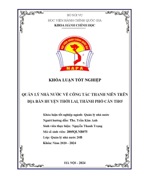 Quản lý nhà nƣớc về công tác thanh niên trên địa bàn huyện thới lai thành phố cần thơ 2
