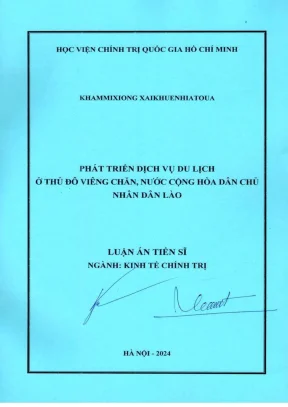 Phát triển dịch vụ du lịch ở thủ đô viêng chăn nước cộng hòa dân chủ nhân dân lào