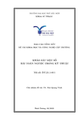 Khảo sát một số bài toán ngược trong kỹ thuật