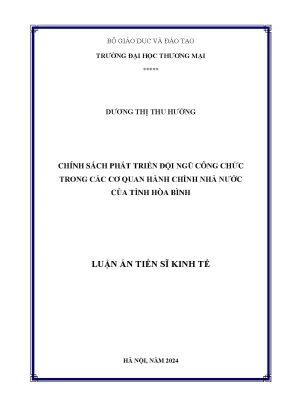 Chính sách phát triển đội ngũ công chức trong các cơ quan hành chính nhà nước của tỉnh hòa bình