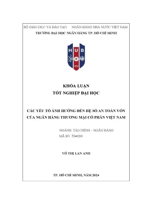 Các yếu tố ảnh hưởng đến hệ số an toàn vốn của ngân hàng thương mại cổ phần việt nam
