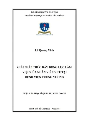 Giải pháp thúc đẩy động lực làm việc của nhân viên y tế tại bệnh viện trưng vương