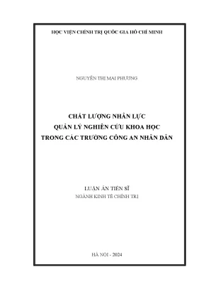 Chất lượng nhân lực quản lý nghiên cứu khoa học trong các trường công an nhân dân