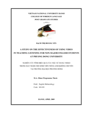 Luận văn thạc sĩ ngôn ngữ học a study on the effectiveness of using video in teaching listening for non major english students at phuong dong university