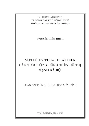 Một số kỹ thuật phát hiện cấu trúc cộng đồng trên đồ thị mạng xã hội
