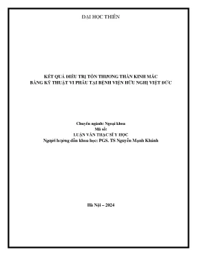 Kết quả điều trị tổn thương thần kinh mác bằng kỹ thuật vi phẫu tại bệnh viện hữu nghị việt đức