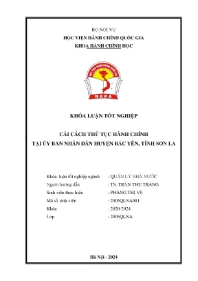 Cải cách thủ tục hành chính tại ủy ban nhân dân huyện bắc yên tỉnh sơn la