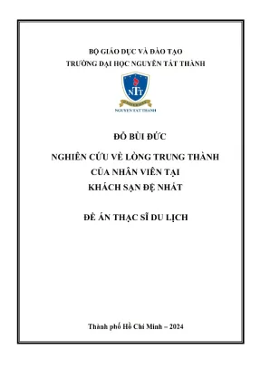 Nghiên cứu về lòng trung thành của nhân viên tại khách sạn đệ nhất