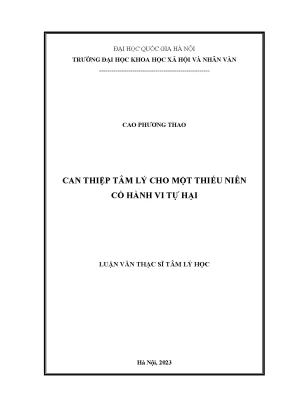 Can thiệp tâm lý cho một thiếu niên có hành vi tự hại