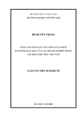 Nâng cao năng lực gia công xuất khẩu sản phẩm may mặc của các doanh nghiệp thuộc tập đoàn dệt may việt nam