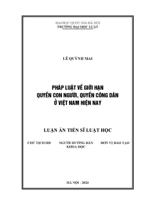 Pháp luật về giới hạn quyền con người quyền công dân ở việt nam hiện nay