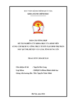 Cung cấp dịch vụ công trực tuyến tại ubnd thị trấn như quỳnh huyện văn lâm tỉnh hưng yên