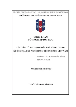 Các yếu tố tác động đến khả năng thanh khoản của các ngân hàng thương mại việt nam