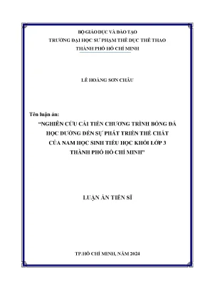 Nghiên cứu cải tiến chương trình bóng đá học đường đến sự phát triển thể chất của nam học sinh tiểu học khối lớp 3 thành phố hồ chí minh