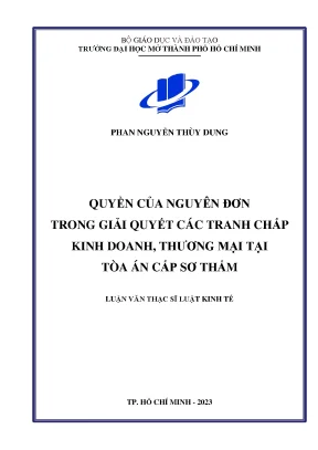 Quyền của nguyên đơn trong giải quyết các tranh chấp kinh doanh thương mại tại tòa án cấp sơ thẩm