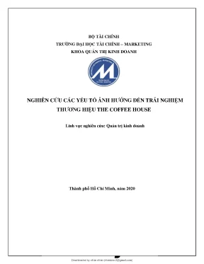 Nghiên cứu các yếu tố ảnh hưởng đến trải nghiệm thương hiệu the coffee house