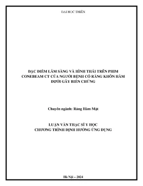 Đặc điểm lâm sàng và hình thái trên phim conebeam ct của người bệnh có răng khôn hàm dưới gây biến chứng