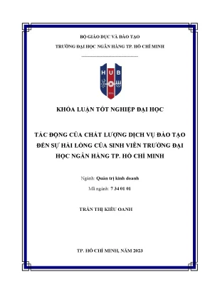 Tác động của chất lượng dịch vụ đào tạo đến sự hài lòng của sinh viên trường đại học ngân hàng tp hồ chí minh