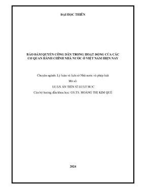 Bảo đảm quyền công dân trong hoạt động của các cơ quan hành chính nhà nước ở việt nam hiện nay