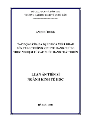 Tác động của đa dạng hóa xuất khẩu đến tăng trưởng kinh tế bằng chứng thực nghiệm từ các nước đang phát triển