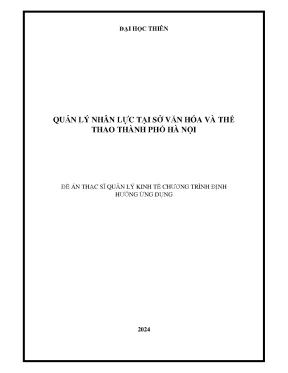 Quản lý nhân lực tại sở văn hóa và thể thao thành phố hà nội