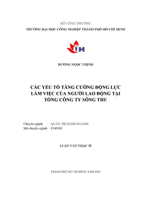 Các yếu tố tăng cường động lực làm việc của người lao động tại tổng công ty sông thu