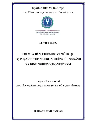 Tội mua bán chiếm đoạt mô hoặc bộ phận cơ thể người nghiên cứu so sánh và kinh nghiệm cho việt nam