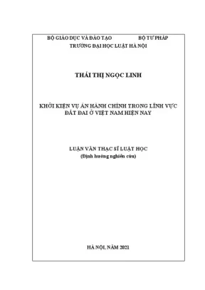 Khởi kiện vụ án hành chính trong lĩnh vực đất đai ở việt nam hiện nay