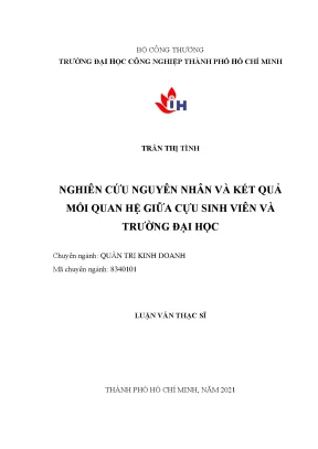 Nghiên cứu nguyên nhân và kết quả mối quan hệ giữa cựu sinh viên và trường đại học