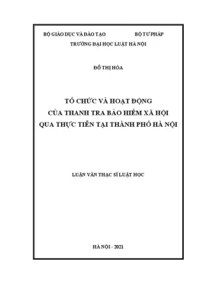 Tổ chức và hoạt động của thanh tra bảo hiểm xã hội qua thực tiễn tại thành phố hà nội