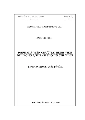 Đánh giá viên chức tại bệnh viện nhi đồng 2 thành phố hồ chí minh