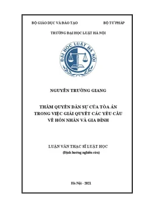 Thẩm quyền dân sự của toà án trong việc giải quyết các yêu cầu về hôn nhân và gia đình