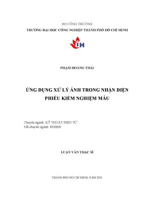Ứng dụng xử lý ảnh trong nhận diện phiếu kiểm nghiệm mẫu