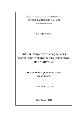 Phát triển đội ngũ cán bộ quản lý các trường tiểu học huyện ninh phước tỉnh ninh thuận