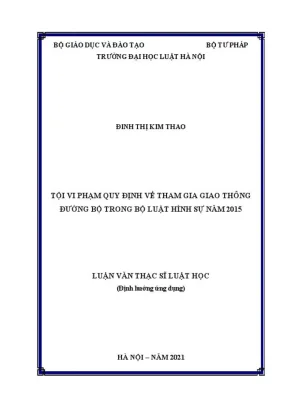 Tội vi phạm quy định về tham gia giao thông đường bộ trong bộ luật hình sự năm 2015