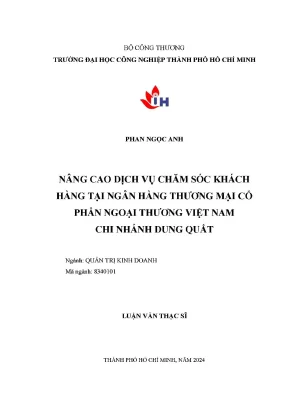 Nâng cao dịch vụ chăm sóc khách hàng tại ngân hàng thương mại cổ phần ngoại thương việt nam chi nhánh dung quất